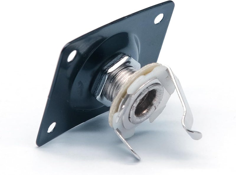harpfeas Metal 1/4 Output Jack Plate Input Jack Socket for Tele SG Style Electric Guitar Parts Replacement (Black) - Image 3
